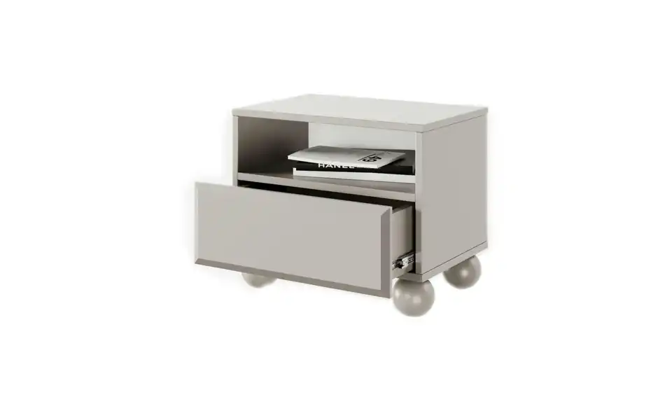 Selsey Nachtkommode Chocolated in beige, geöffnet