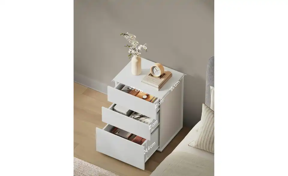 Nachttisch, Bild mit Text