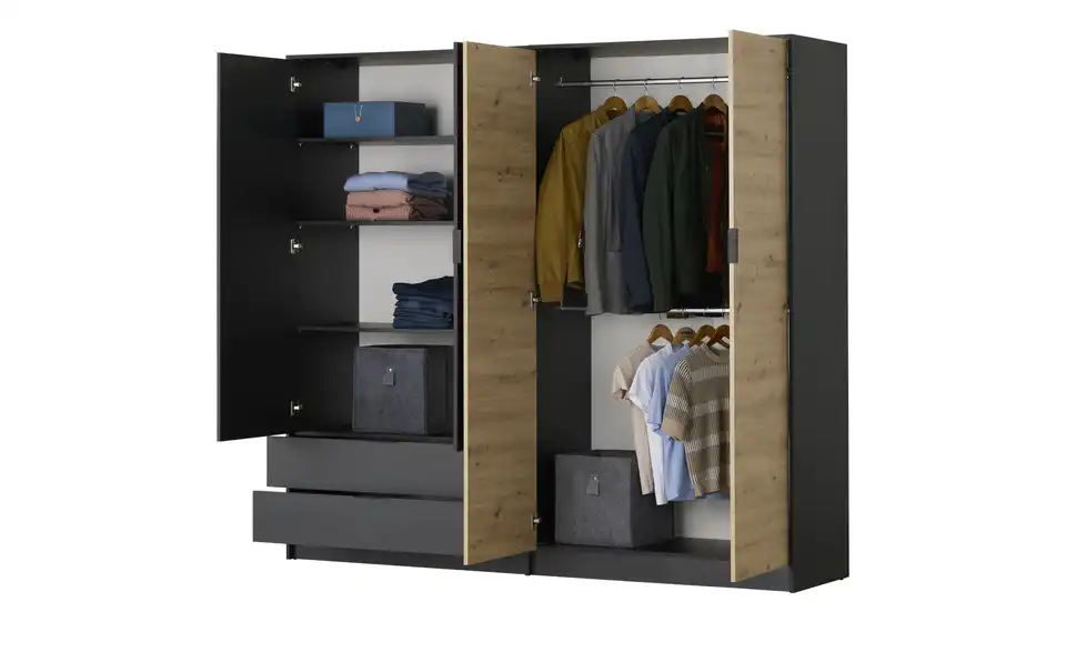 Drehtürenschrank Ulm, geöffnet