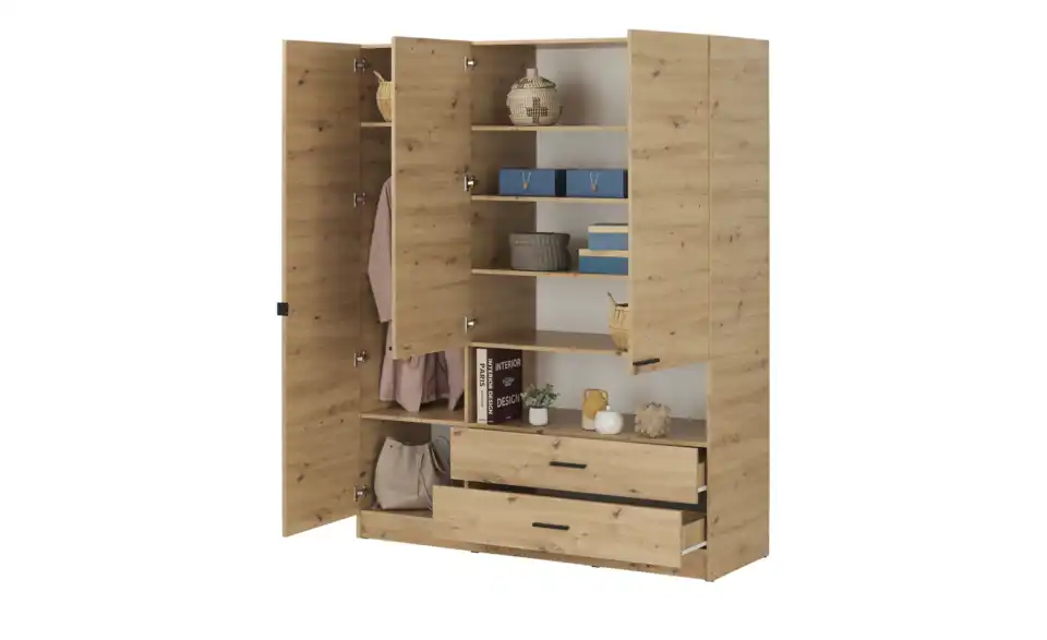 Drehtürenschrank Turyn, geöffnet