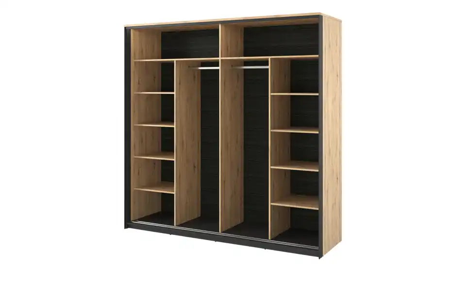 Schwebetürenschrank Quorn, geöffnet