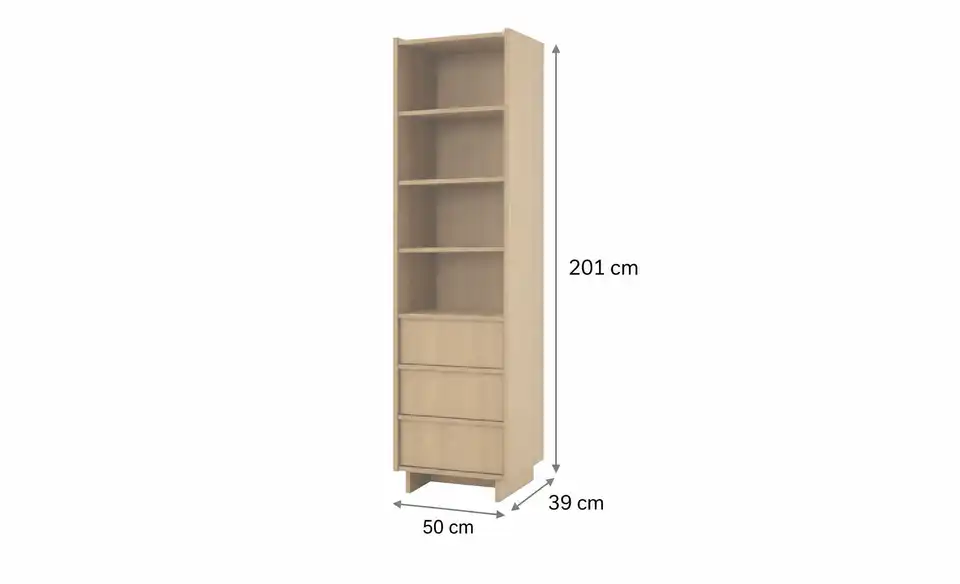 Höffner Selection Bücherregal Linea, Bemaßung