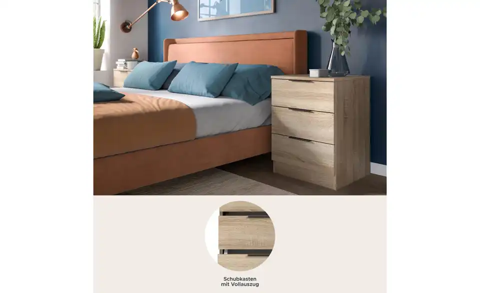 Nachtkommoden 2er-Set Kelty, Bild mit Text