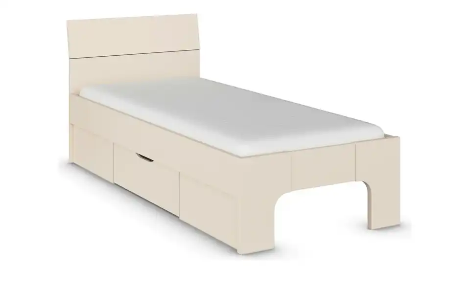 Stauraumbett Frieda in beige, Perspektive