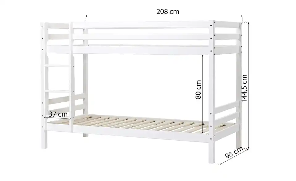 Hoppekids Etagenbett Eco Dream, Bemaßung