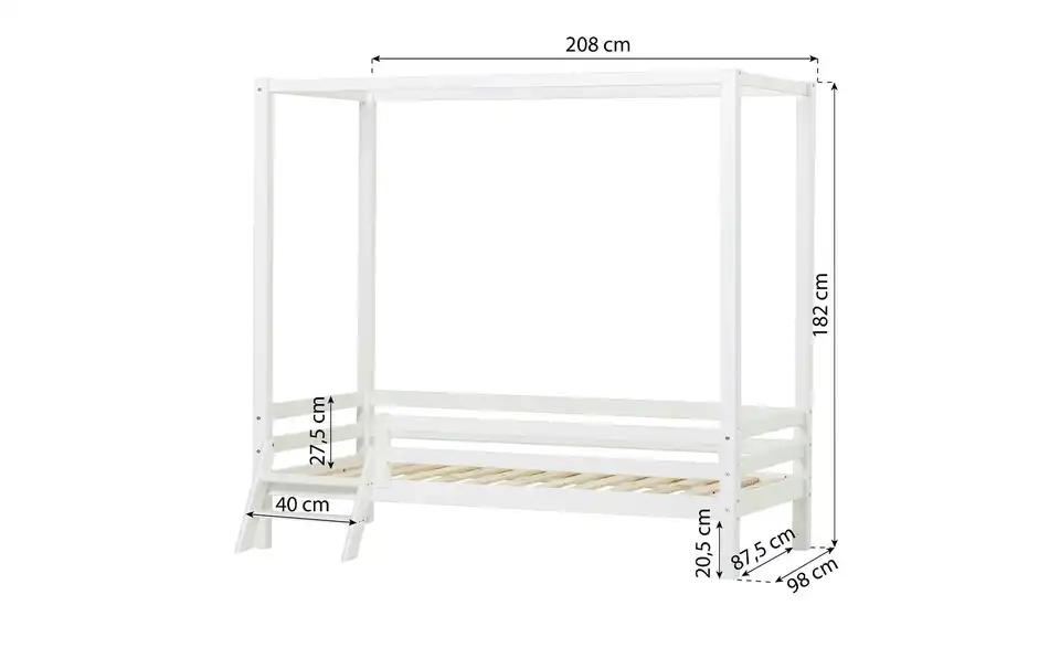 Hoppekids Himmelbett Eco Dream, Bemaßung