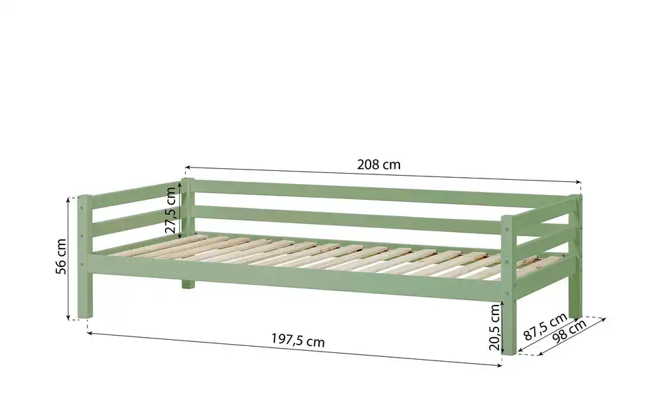 Hoppekids Bett Eco Dream, Bemaßung