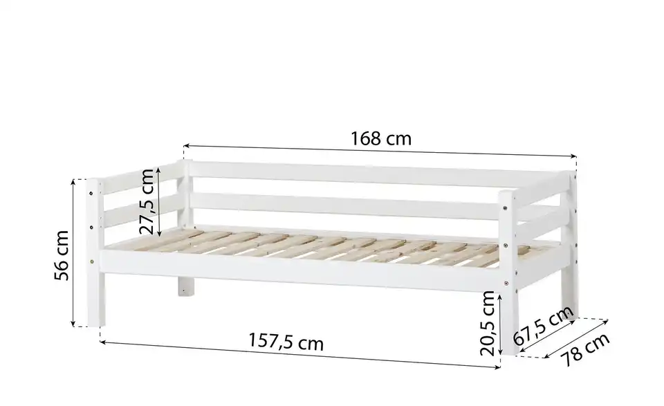 Hoppekids Bett Eco Dream, Bemaßung