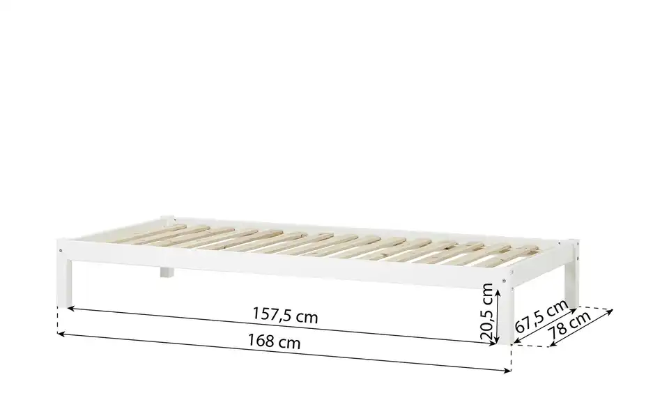 Hoppekids Bett Eco Dream, Bemaßung