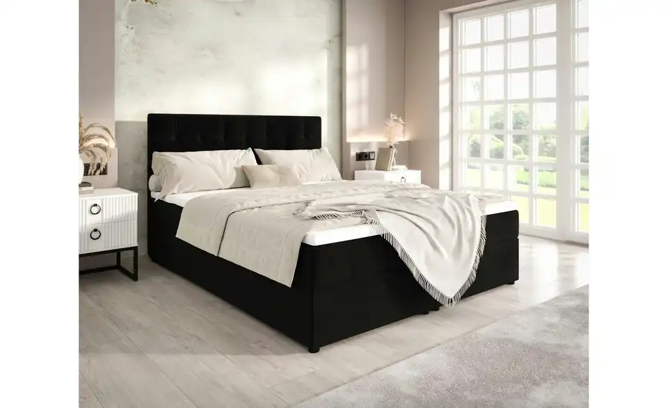 Boxbett Indu mit Stauraum, in Wohnsituation