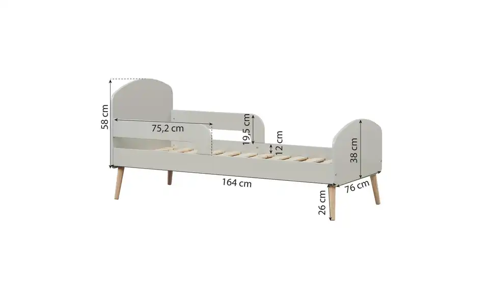 Hoppekids Kinderbett Blend, Bemaßung