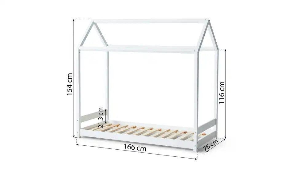 Hoppekids Motessori Hausbett, Bemaßung
