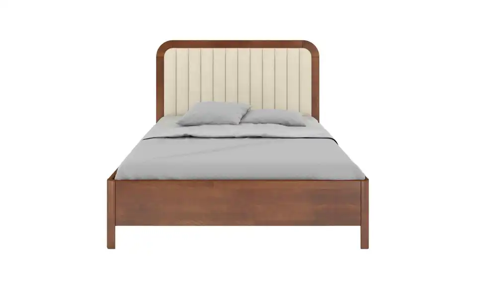 Massivholzbett Nussbaum140x200, Frontansicht