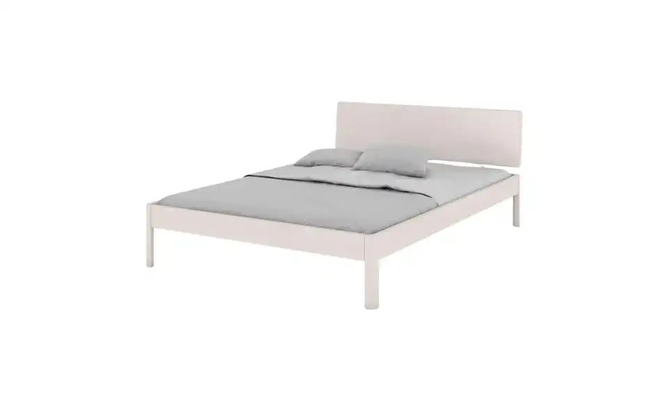 Massivholzbett Ammer in weiß, Perspektive