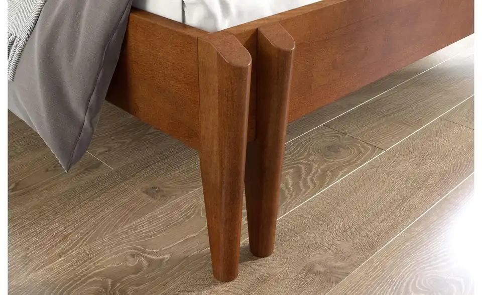 Massivholzbett Poznan nussbaumfarben, Detailansicht