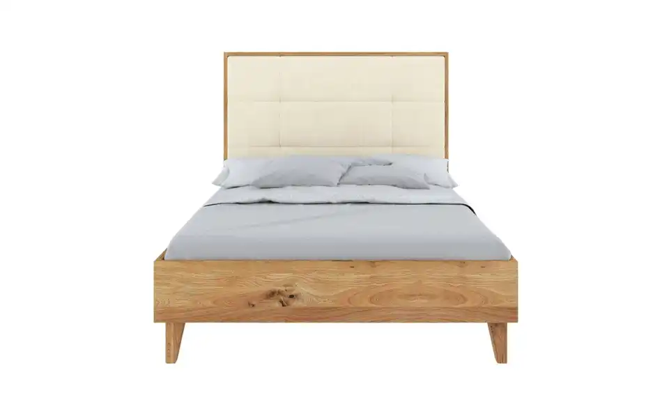 Massivholzbett Frida Eiche, Frontansicht