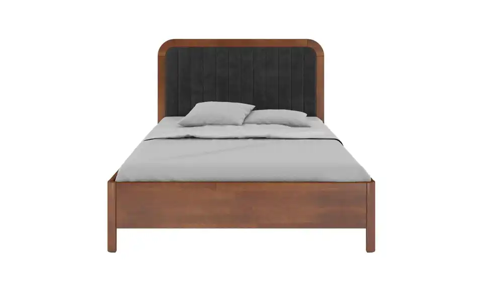 Massivholzbett Nussbaum140x200, Frontansicht