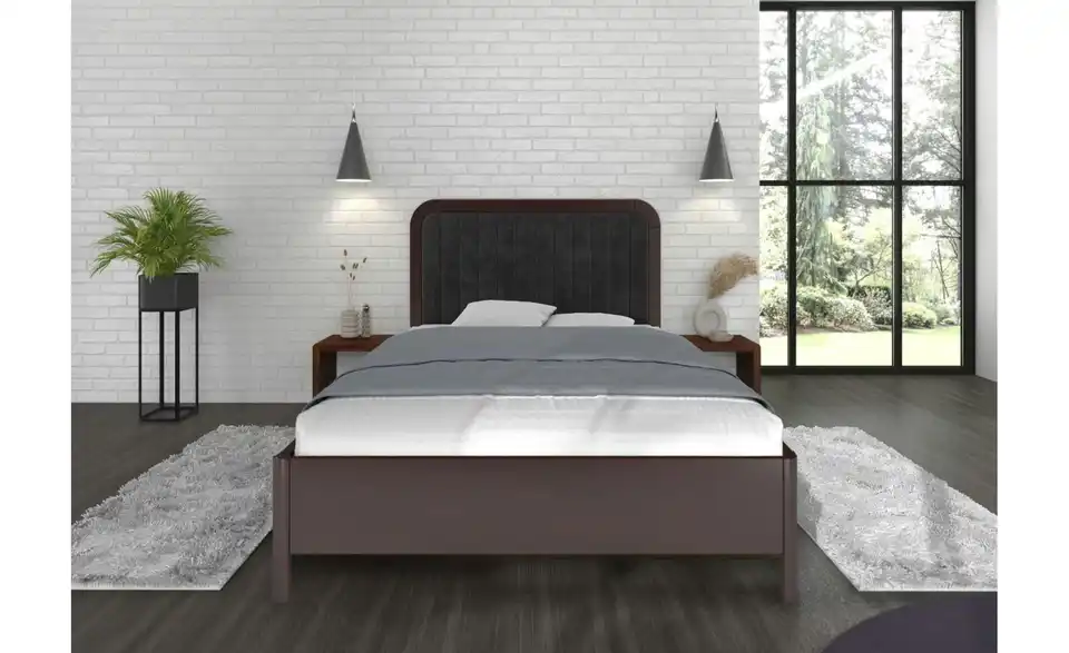 Massivholzbett Wenge 140x200, in Wohnsituation