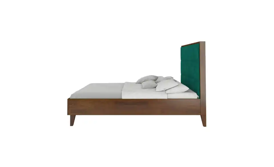 Massivholzbett Frida nussbaumfarben, Profilansicht