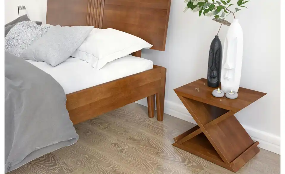 Massivholzbett Poznan nussbaumfarben, Detailansicht