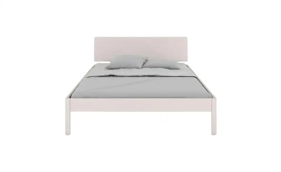 Massivholzbett Ammer in weiß, Frontansicht