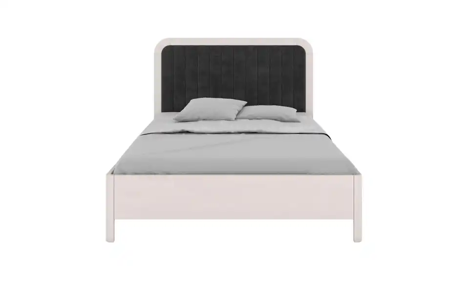 Massivholzbett weiß 140x200, Frontansicht