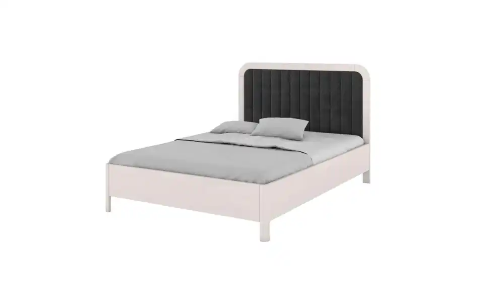 Massivholzbett weiß 140x200, Perspektive