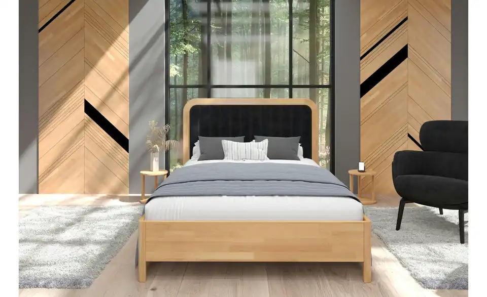 Massivholzbett Buche 140x200, in Wohnsituation