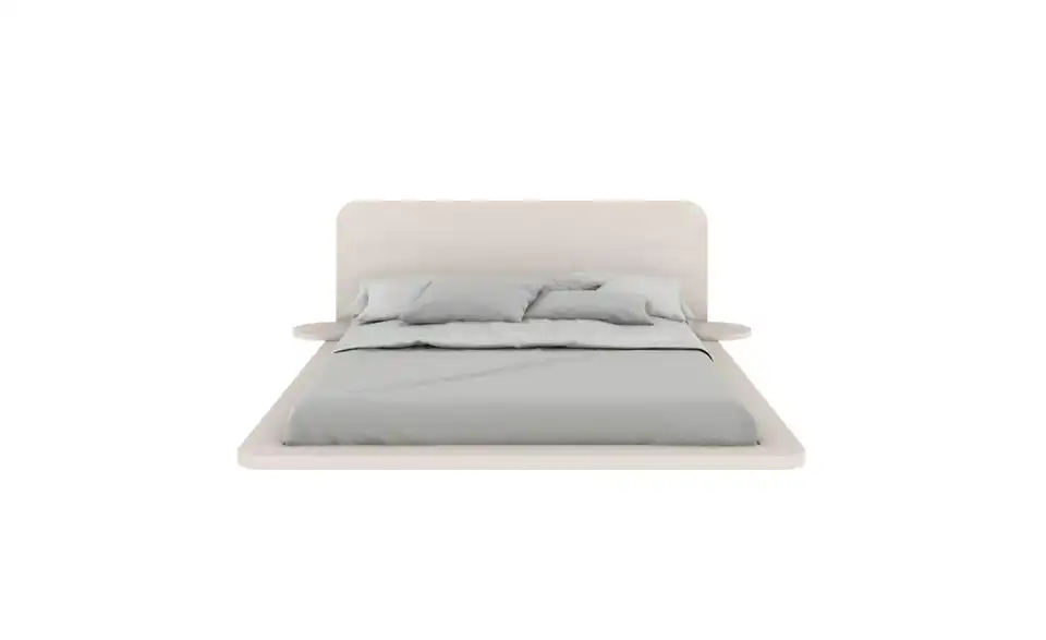 Massivholzbett Japandic in weiß, Frontansicht