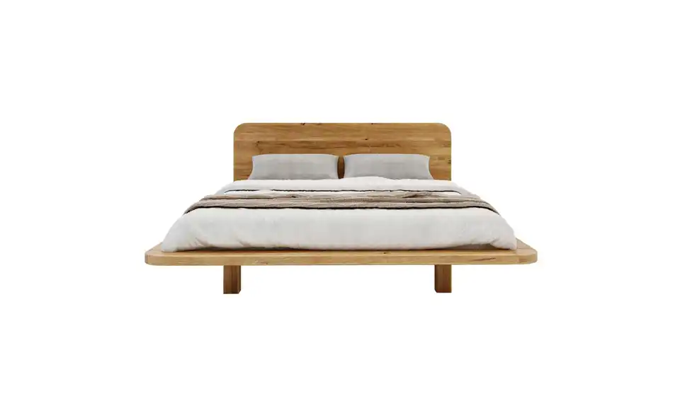 Massivholzbett Japandic Eiche, Frontansicht