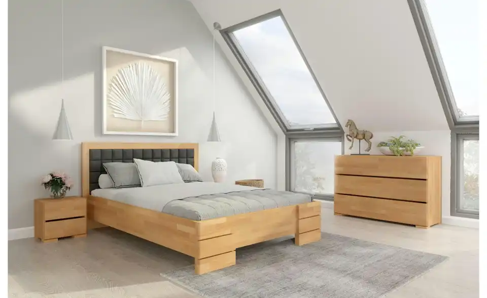 Massivholzbett Gotland Buche, in Wohnsituation