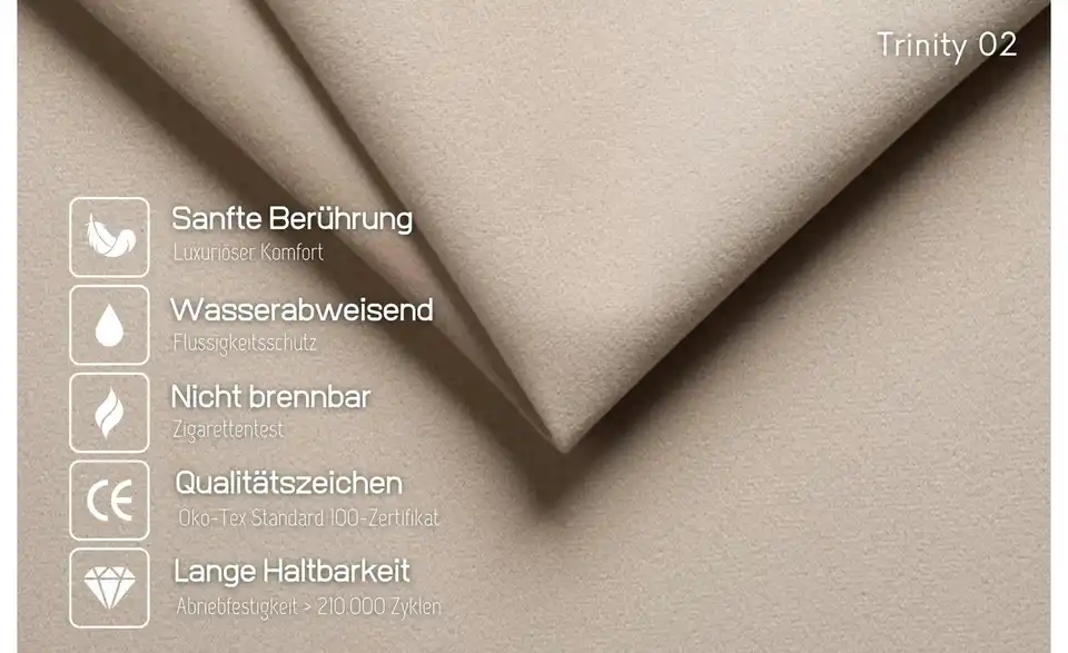 Massivholzbett Harald Buche, Bild mit Text