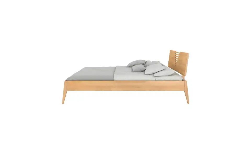 Massivholzbett Wolomin Buche, Profilansicht