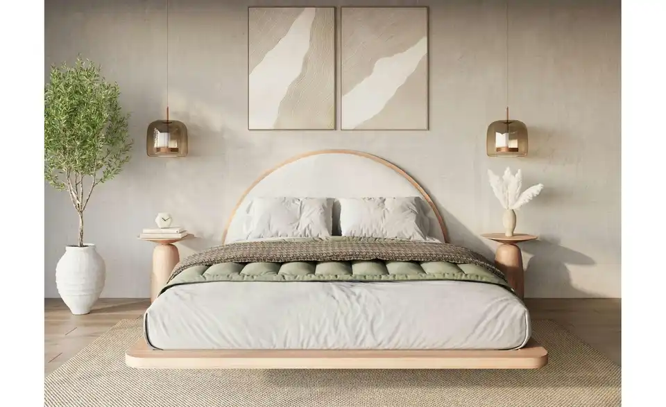 Massivholzbett Buche 180x200, in Wohnsituation