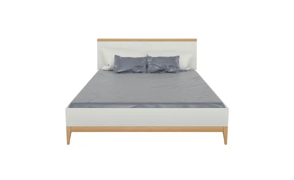 Massivholzbett Livia in weiß, Frontansicht