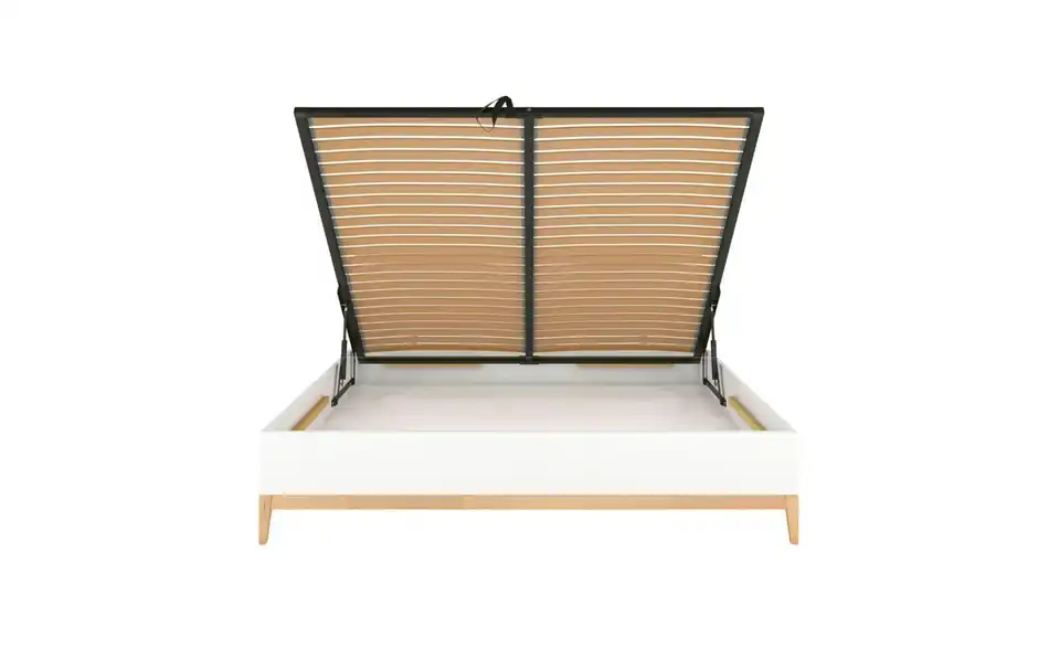 Massivholzbett Livia in weiß, Funktionsansicht