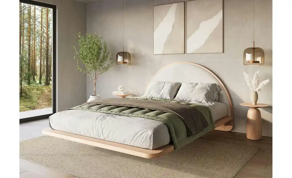 Massivholzbett Momoko Buche, in Wohnsituation