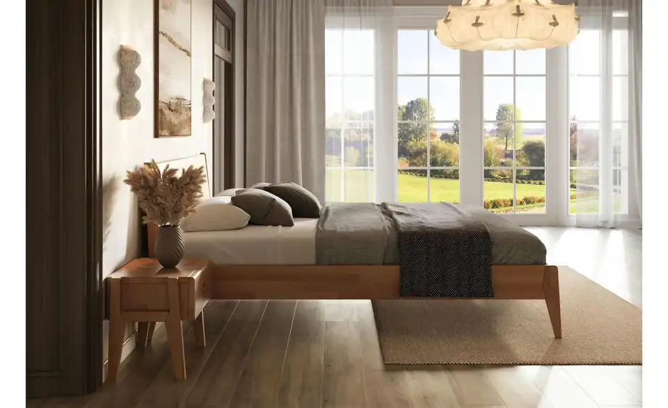 Massivholzbett Buche 180x200, in Wohnsituation