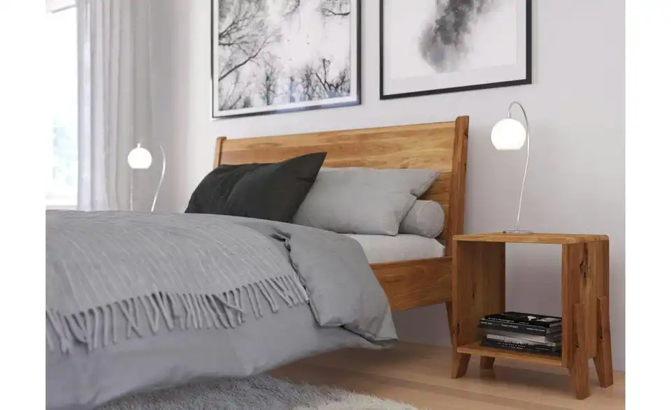 Massivholzbett Eiche 160x200, Detailansicht