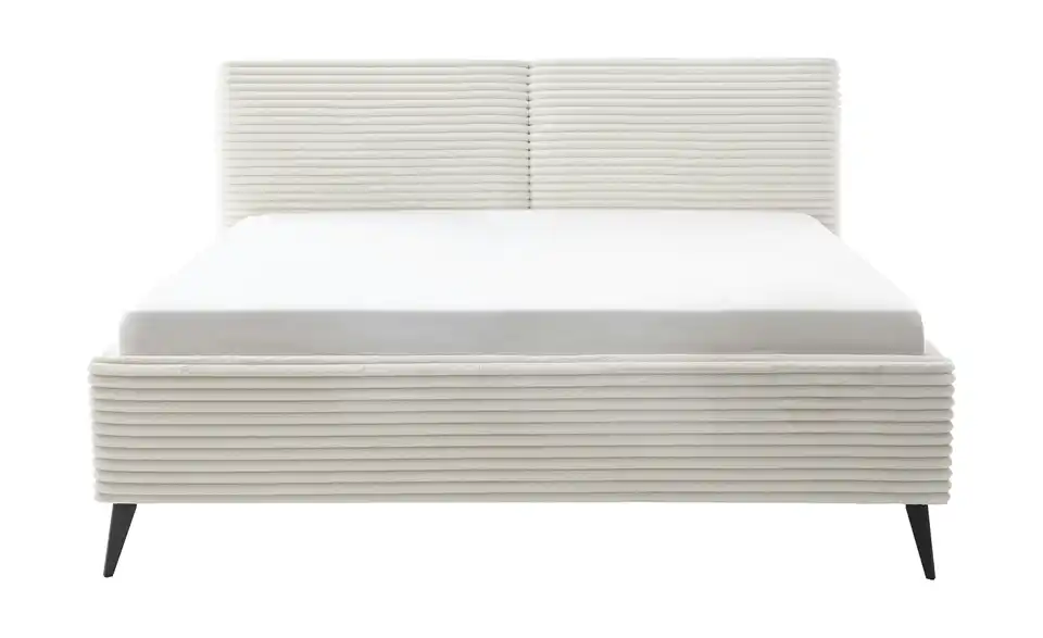 Polsterbettgestell Matera flauschiger Mega-Cord Bezug, Frontansicht