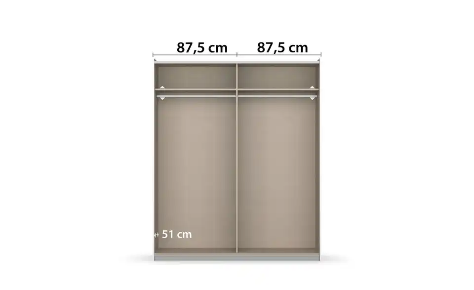 Schwebetürenschrank Acton, geöffnet