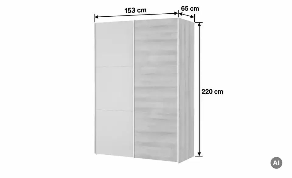 Dreamer eXpress Schwebetürenschrank Dreamer, Bemaßung
