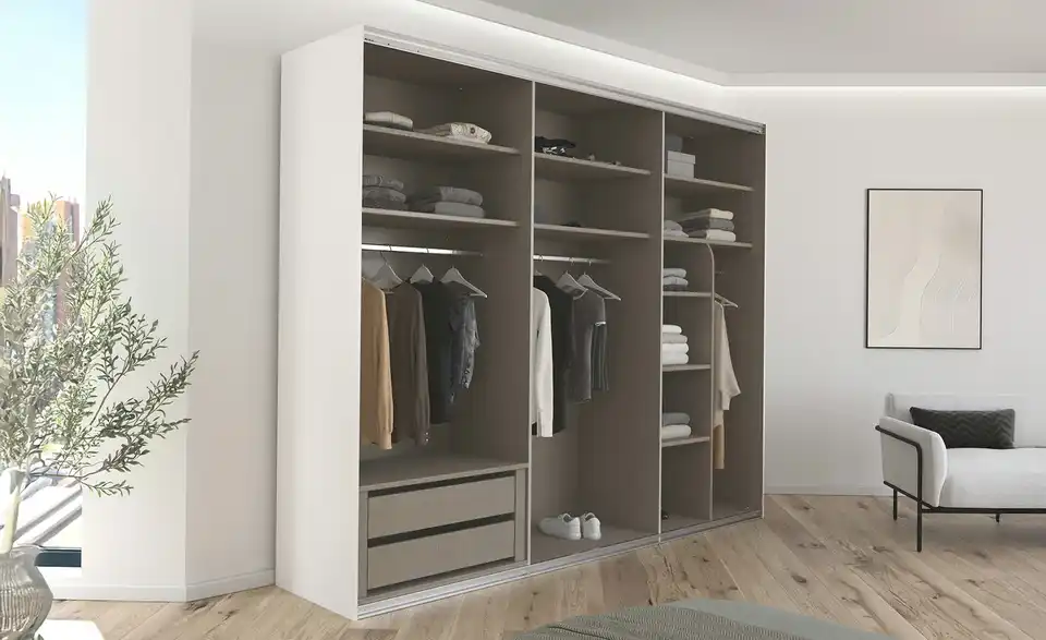 meinSchrank Schwebetürenschrank Regina inklusive Zubehör, in Wohnsituation