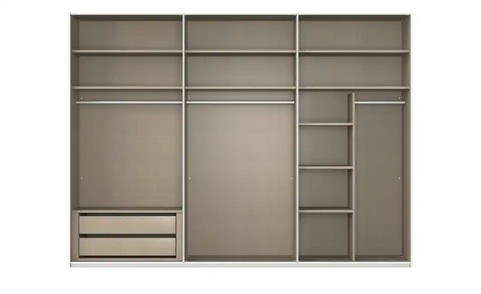 meinSchrank Schwebetürenschrank Regina inklusive Zubehör, geöffnet