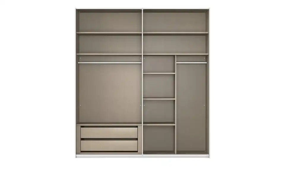 meinSchrank Schwebetürenschrank Regina inklusive Zubehör, geöffnet