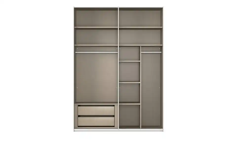 meinSchrank Schwebetürenschrank Regina inklusive Zubehör, geöffnet