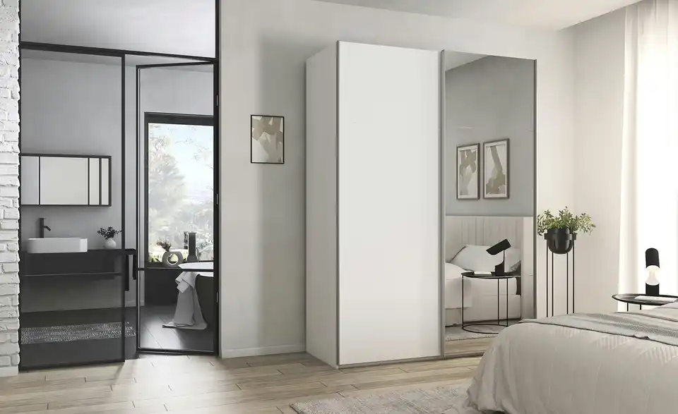 meinSchrank Schwebetürenschrank Regina inklusive Zubehör, in Wohnsituation
