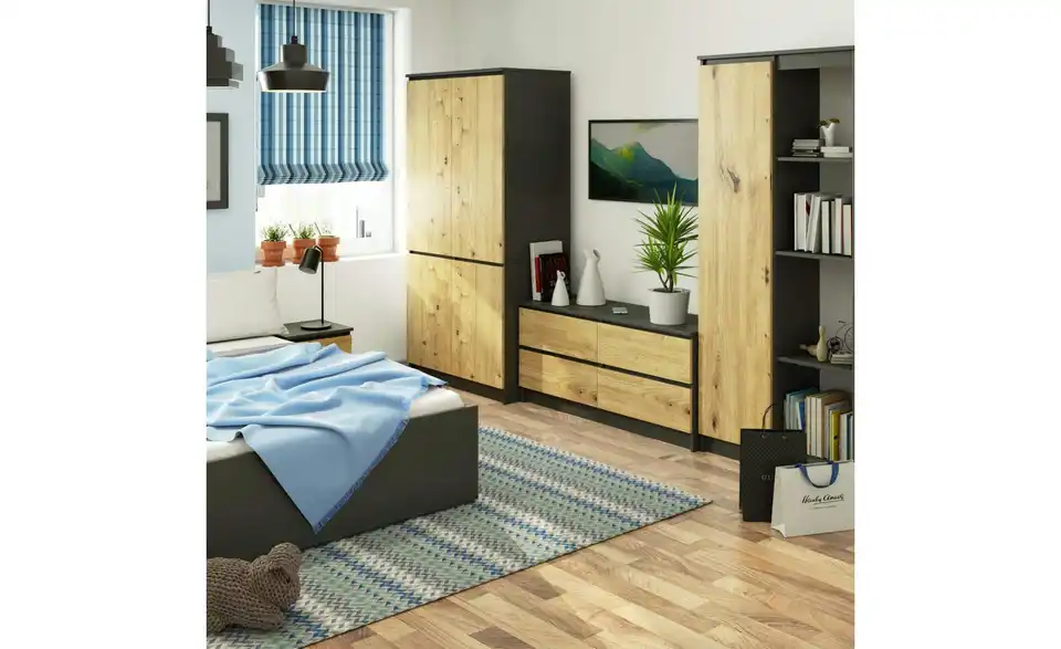 Drehtürenschrank Valentina 90 cm breit, in Wohnsituation