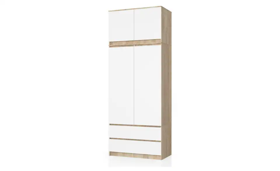 Drehtürenschrank Oda 234 cm hoch, Perspektive
