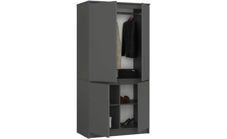 Drehtürenschrank Valentina 90 cm breit, geöffnet